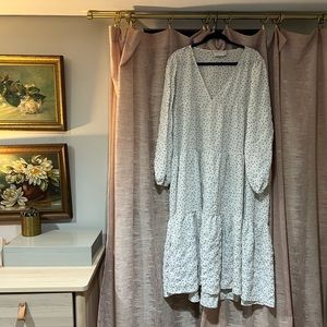 Asos white polka dot tiered dress